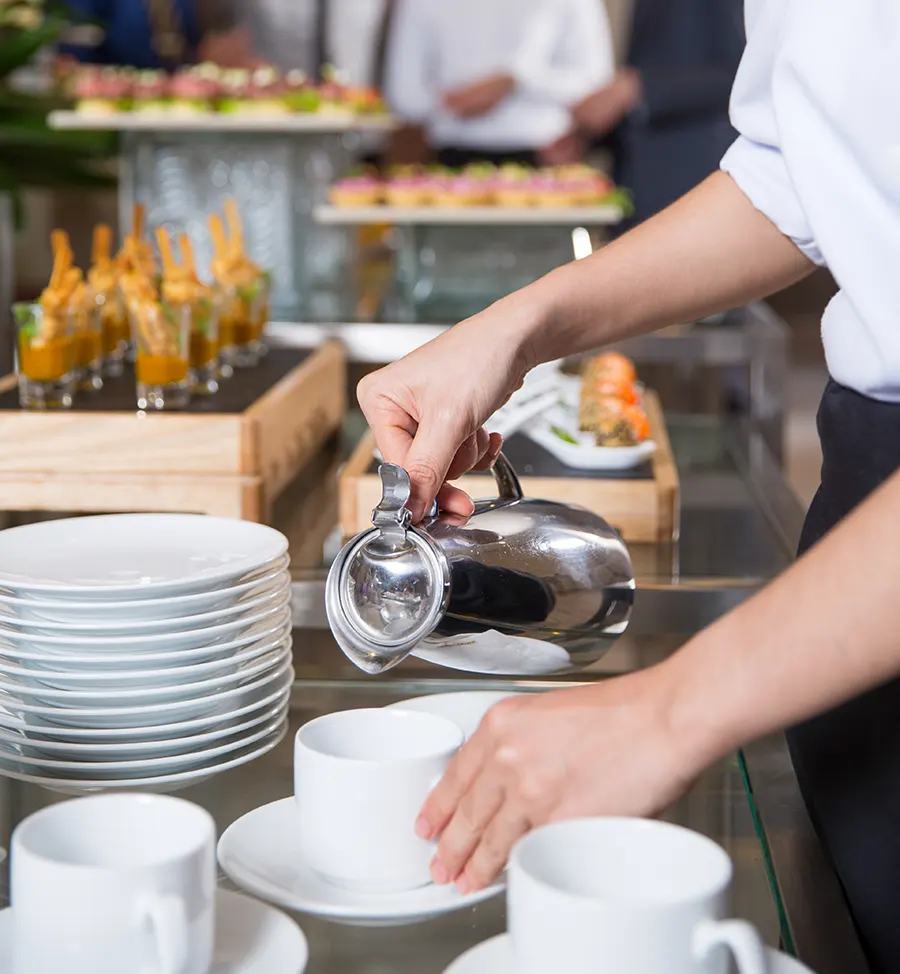 Angolo prima colazione in un bar, albergo o ristorante